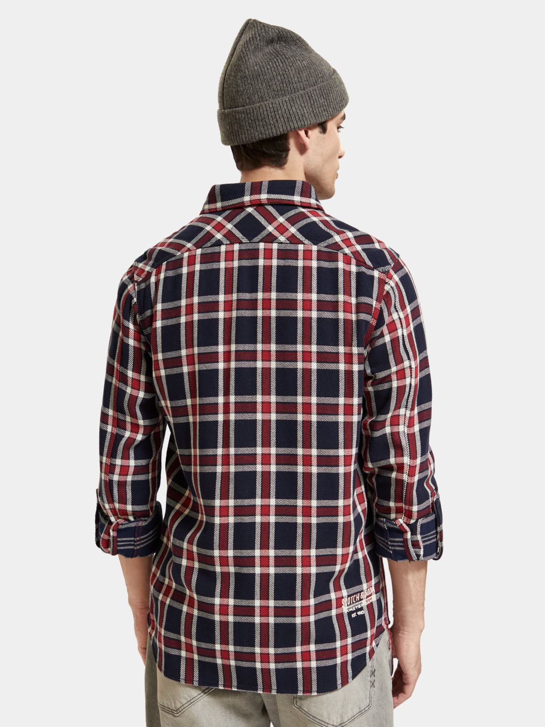 Double-faced twill check shirt - Scotch & Soda AU