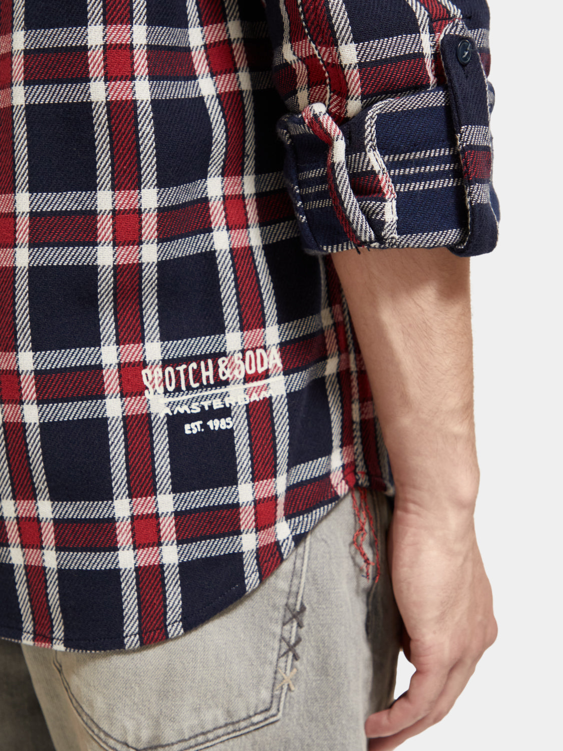 Double-faced twill check shirt - Scotch & Soda AU