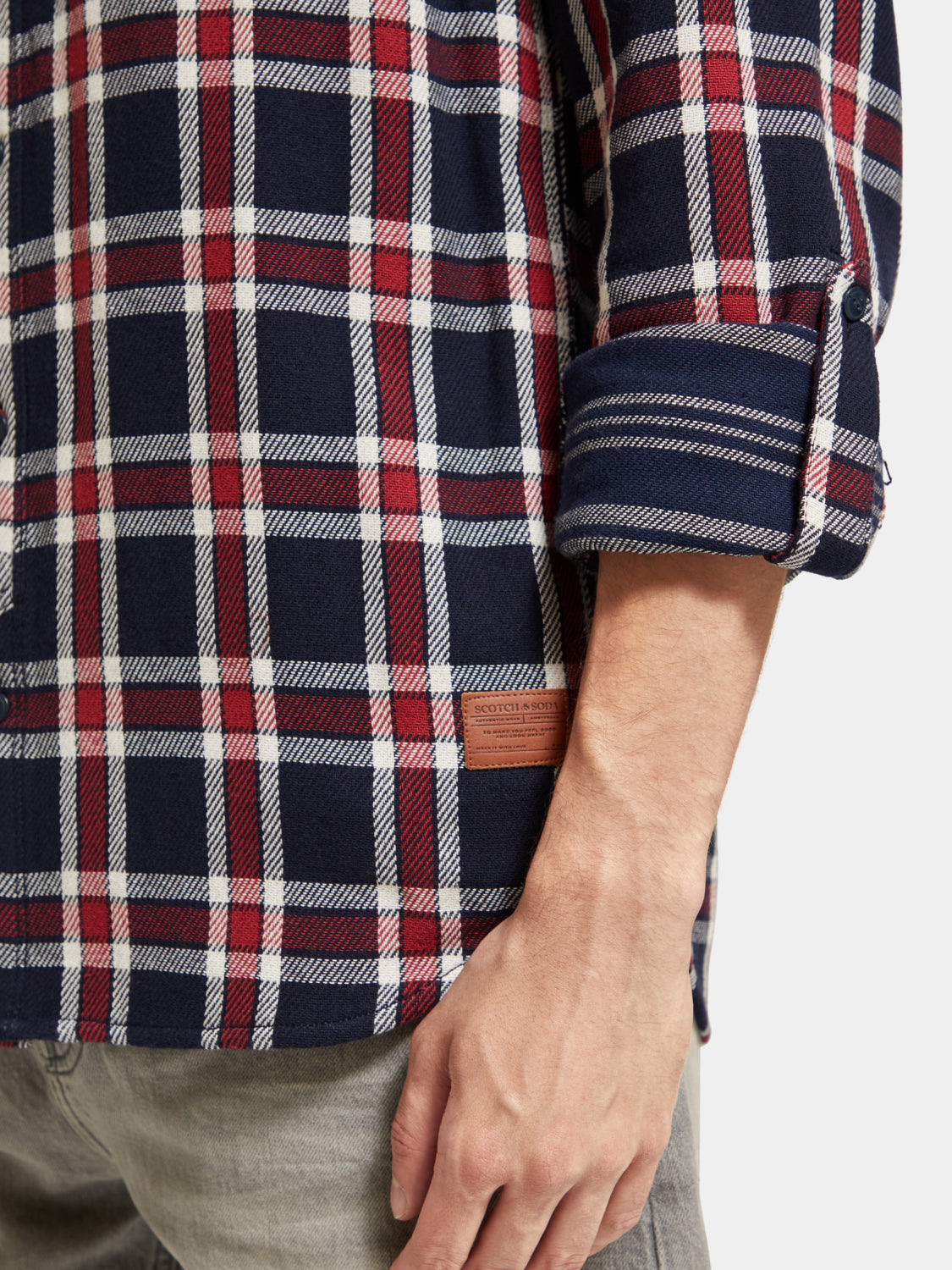 Double-faced twill check shirt - Scotch & Soda AU