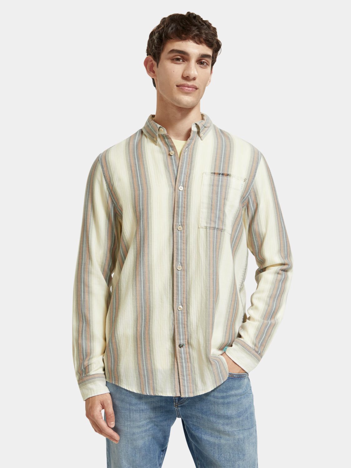 Lightweight herringbone shirt - Scotch & Soda AU