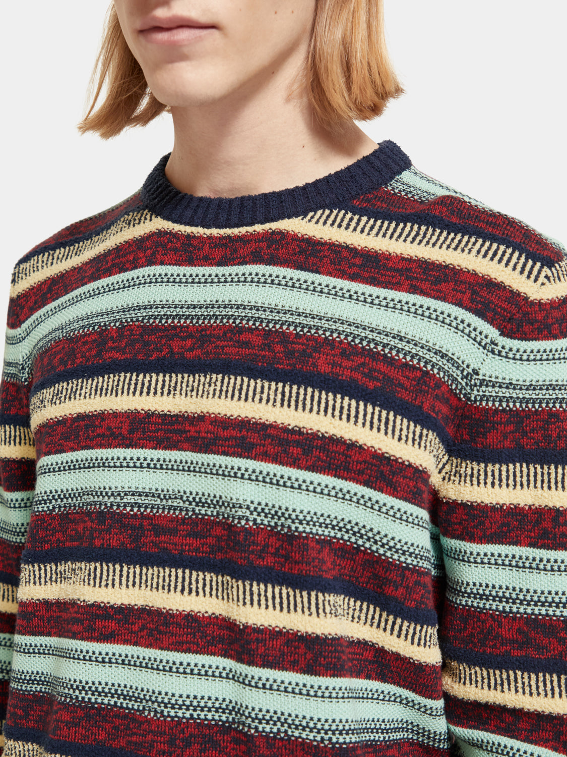 Regular-fit mixed yarn striped pullover - Scotch & Soda AU