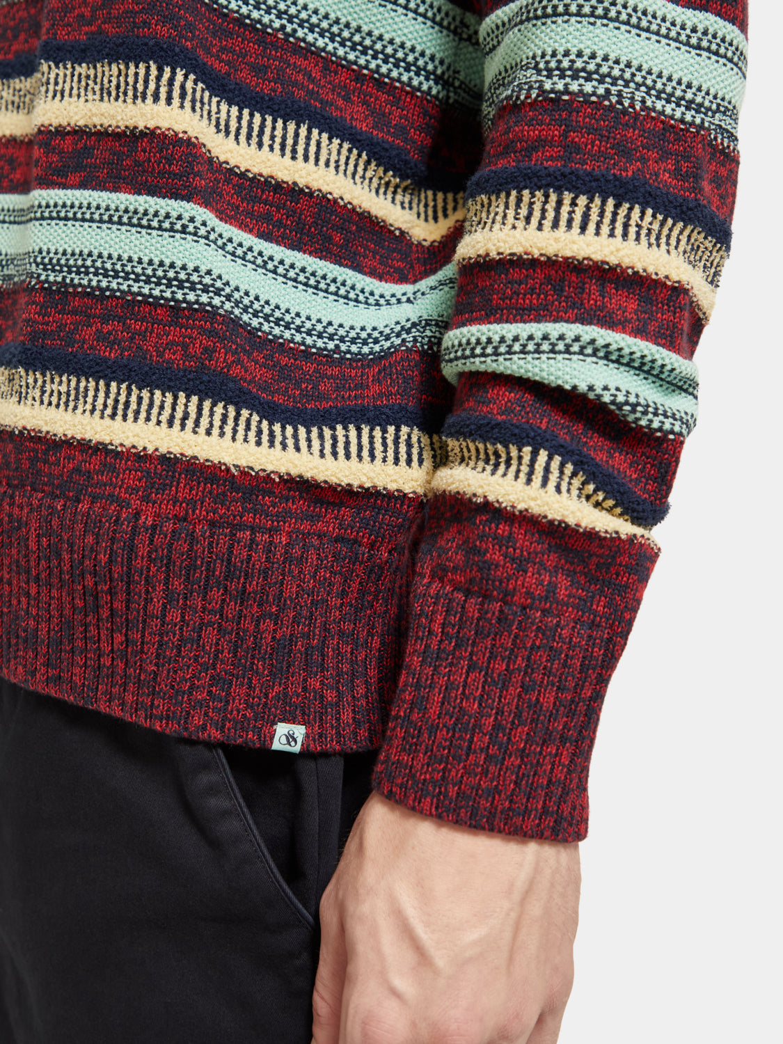 Regular-fit mixed yarn striped pullover - Scotch & Soda AU