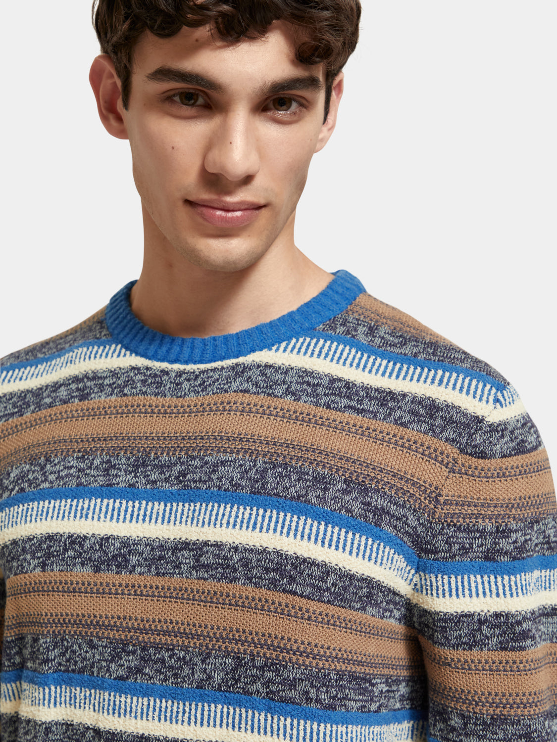 Regular-fit mixed yarn striped pullover - Scotch & Soda AU