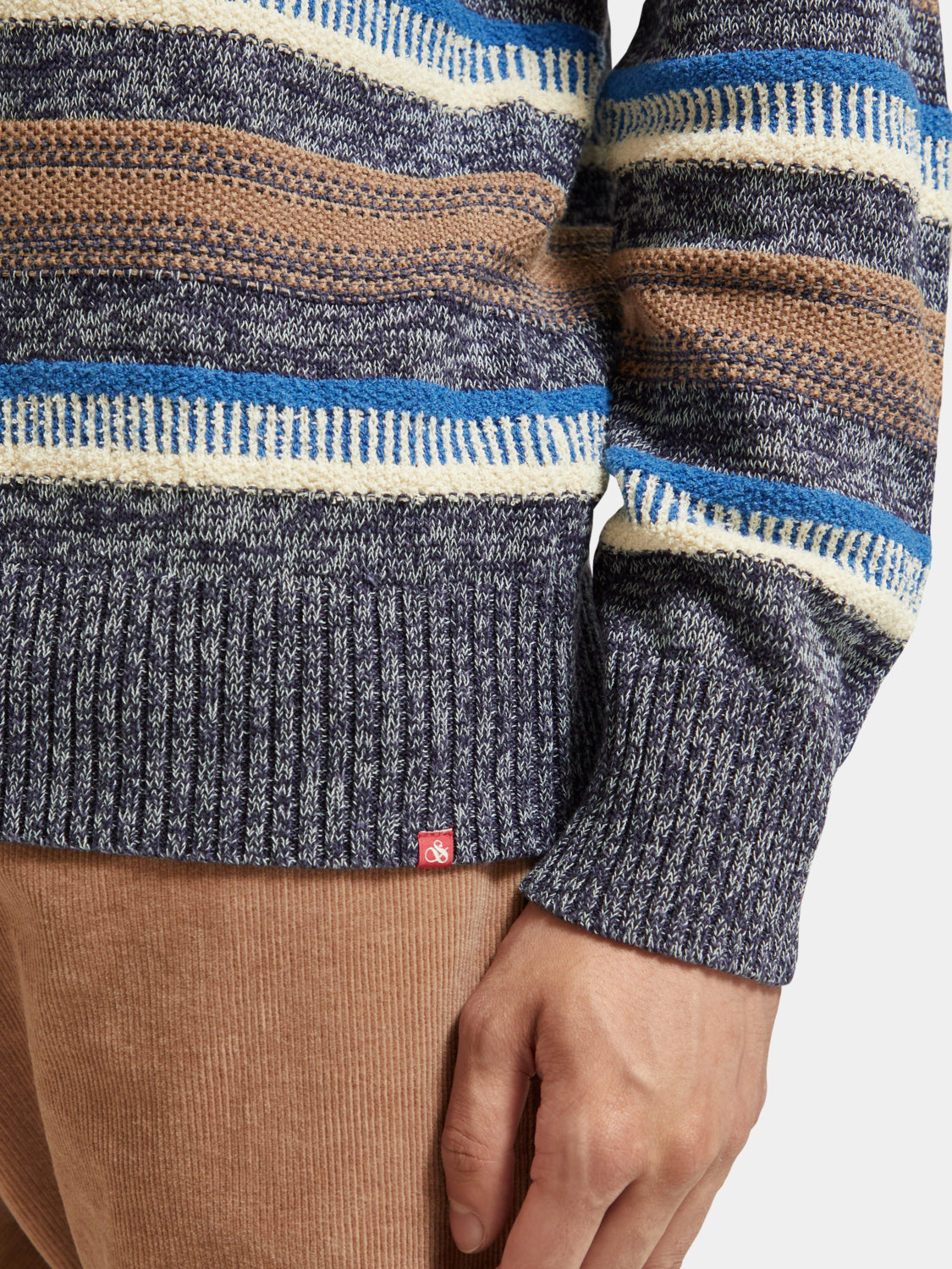 Regular-fit mixed yarn striped pullover - Scotch & Soda AU
