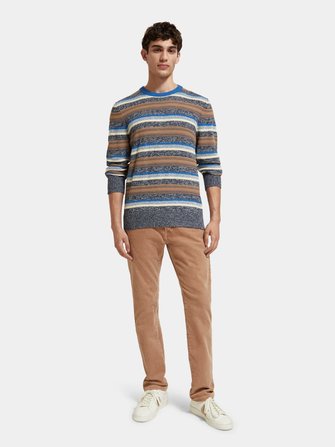 Regular-fit mixed yarn striped pullover - Scotch & Soda AU