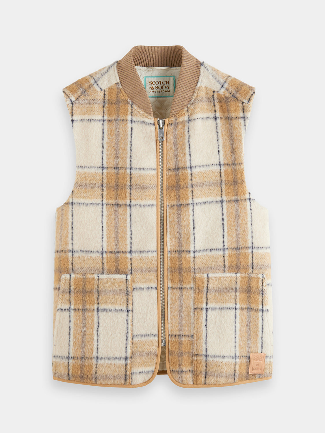 Zip-through check gilet - Scotch & Soda AU