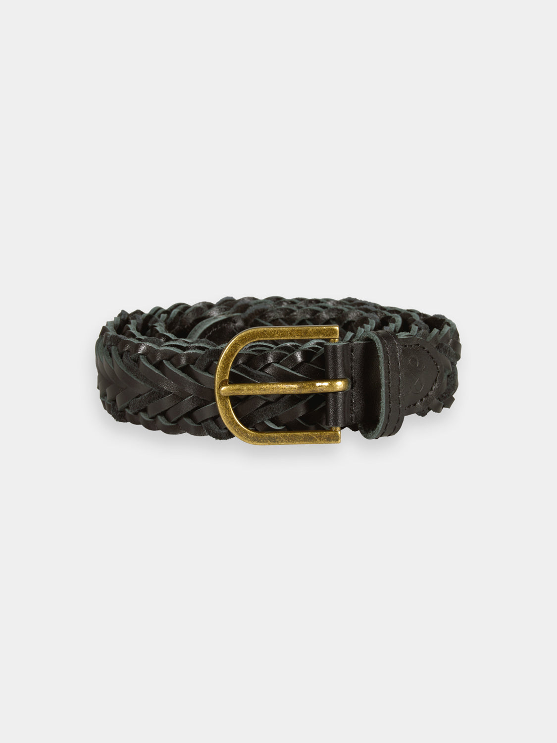 Braided leather belt