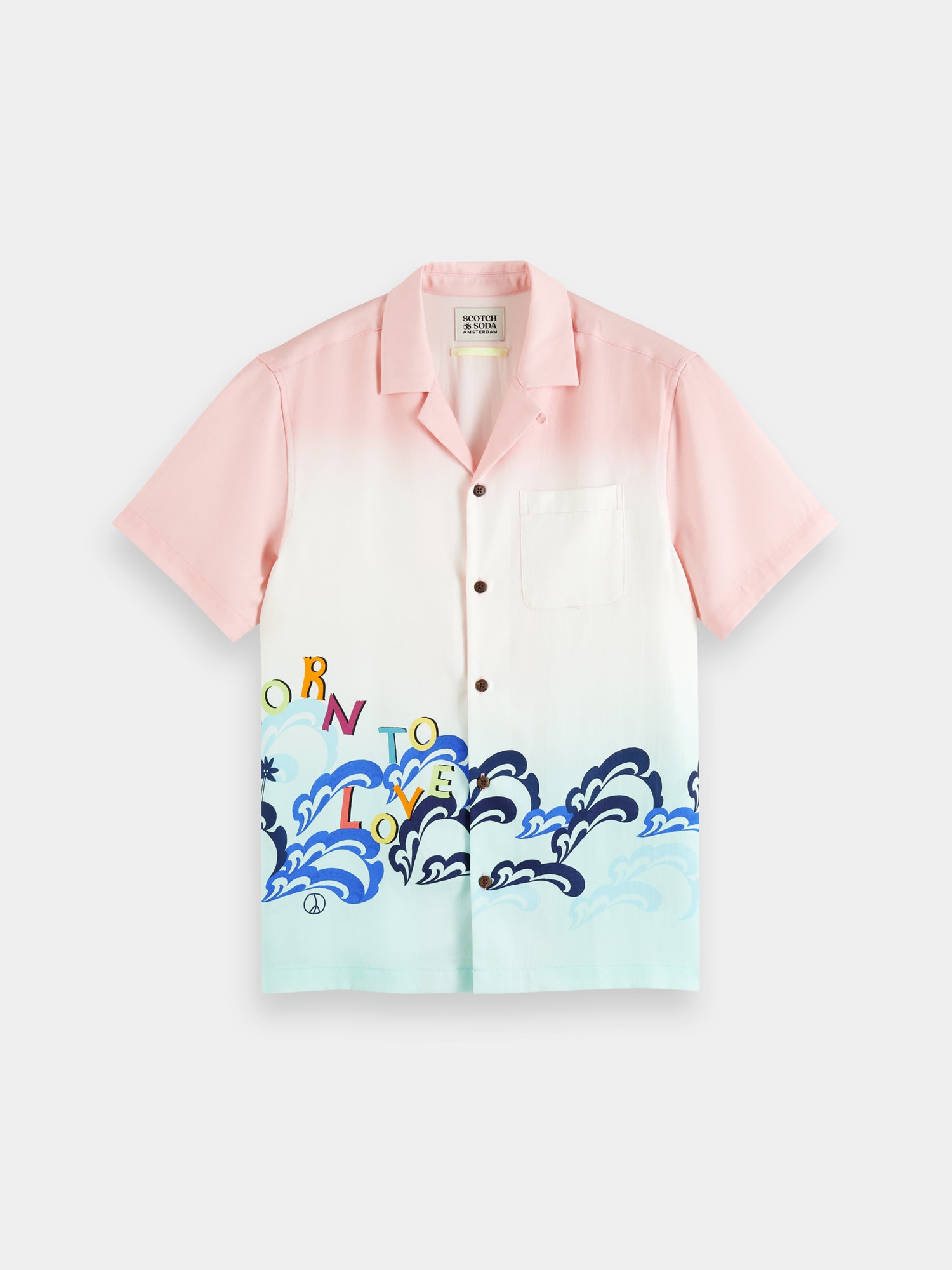 Unisex Born to Love camp shirt - Scotch & Soda AU