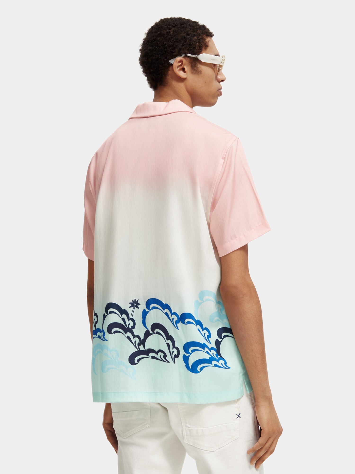Unisex printed Born to Love camp shirt - Scotch & Soda AU