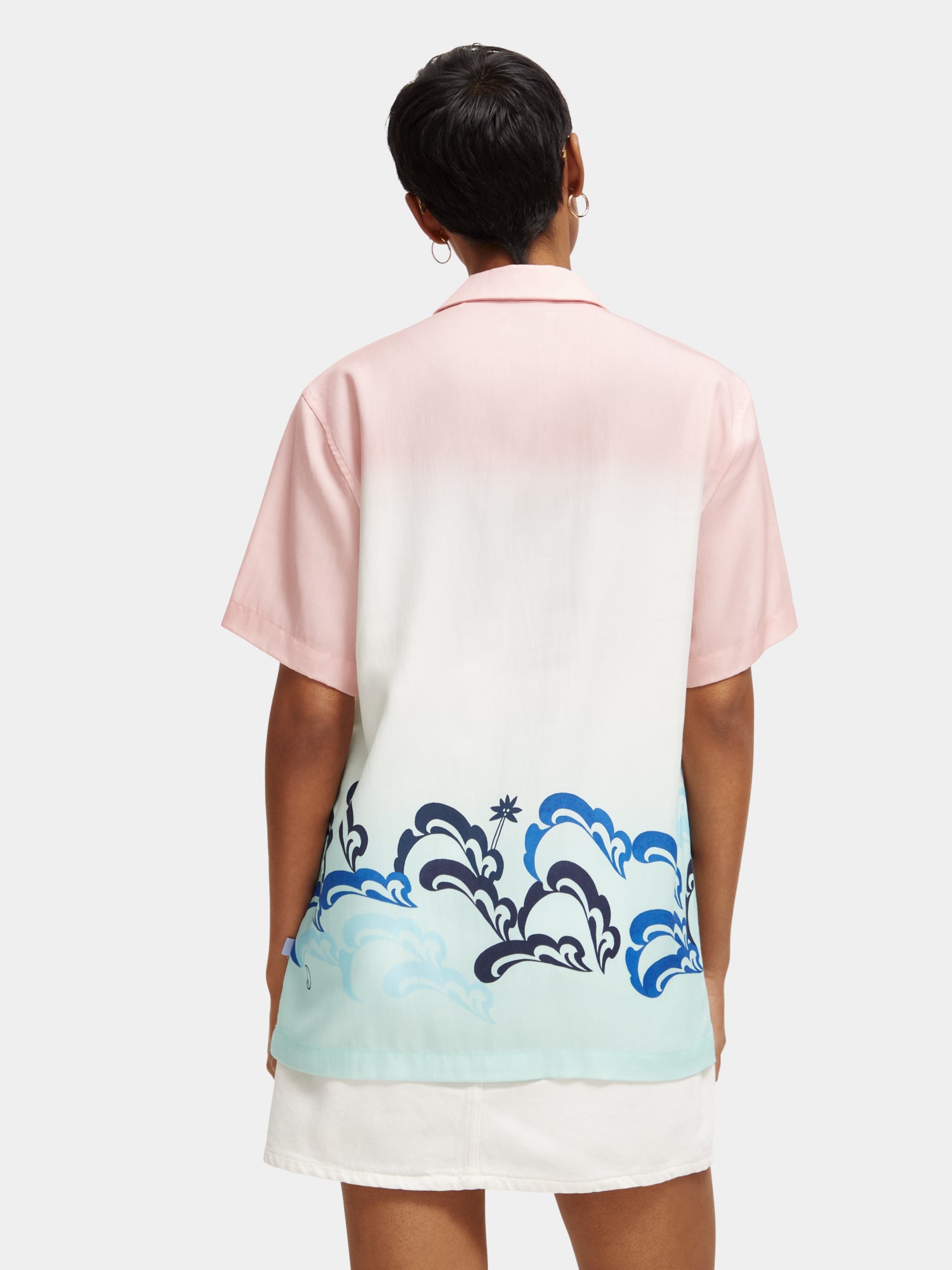 Unisex printed Born to Love camp shirt - Scotch & Soda AU