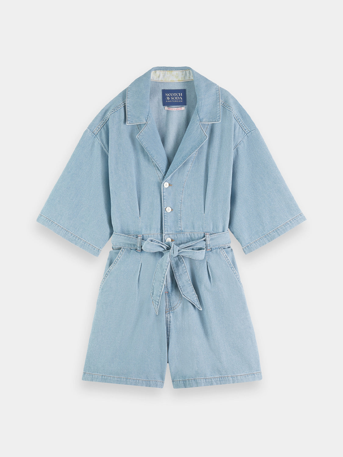 Worked out denim jumpsuit