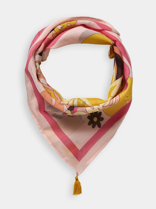 Cotton square bandana scarf with tassels - Scotch & Soda AU