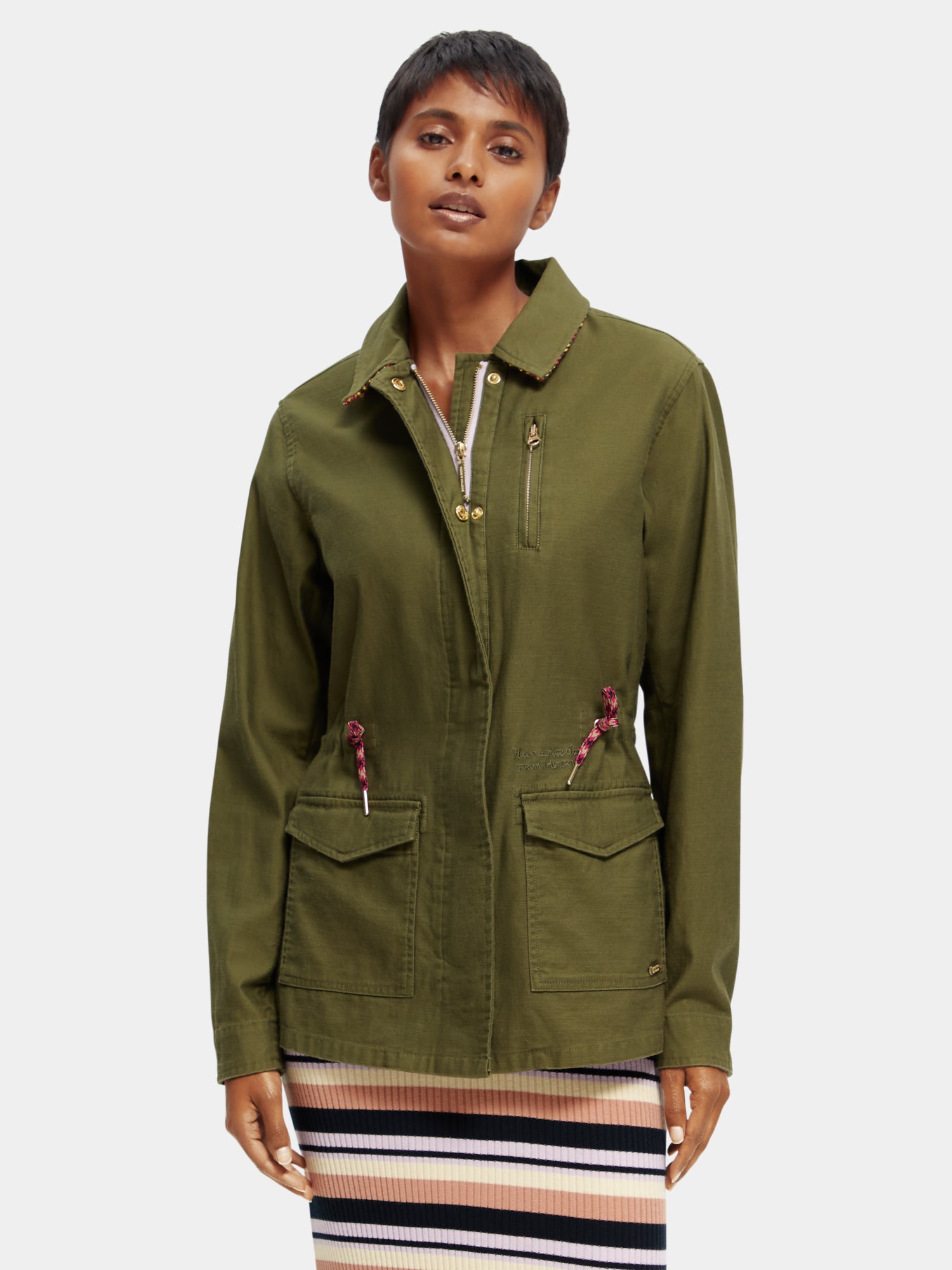 Women's olive store green utility jacket