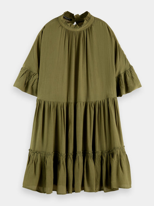 Ruffle-sleeved tiered mini dress - Scotch & Soda AU