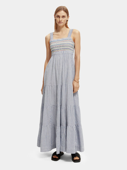 Sleeveless smocked & tiered maxi dress - Scotch & Soda AU