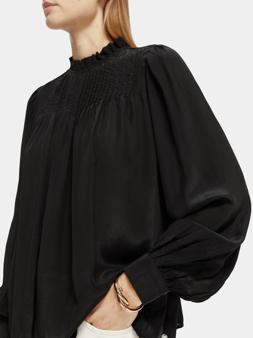 Long-sleeved pintuck blouse - Scotch & Soda AU