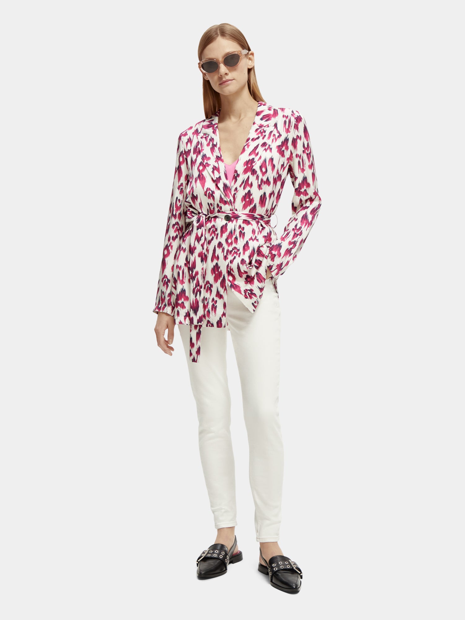 Lightweight printed belted blazer - Scotch & Soda AU
