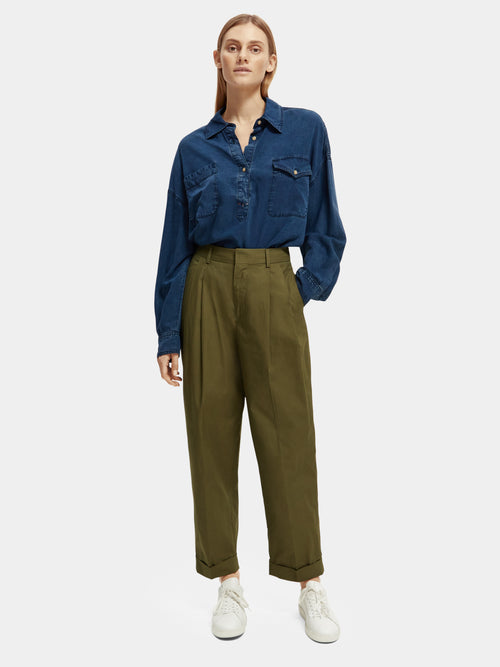 Mila high-rise pleated tapered chino - Scotch & Soda AU