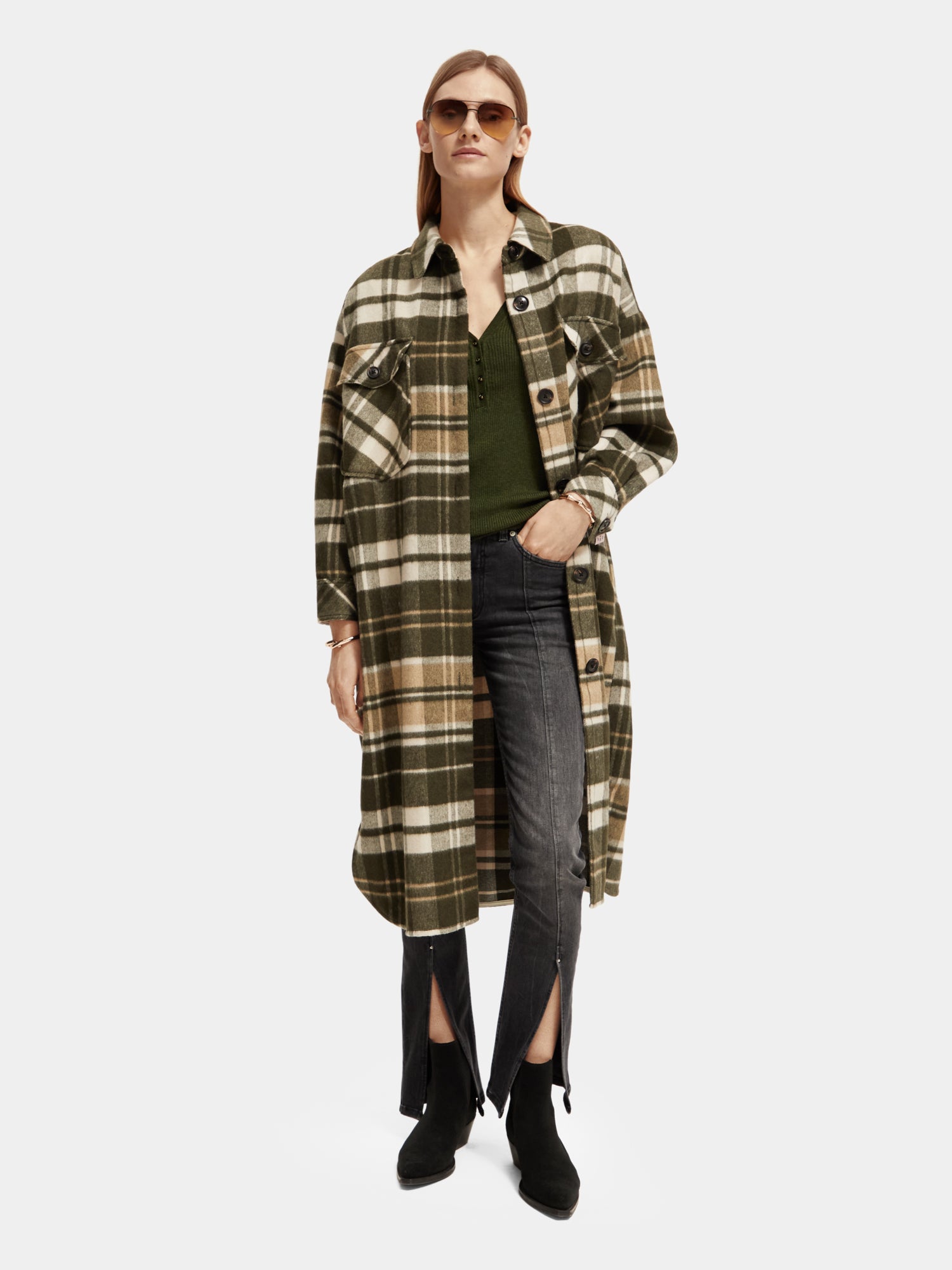 Checked wool-blend jacket - Scotch & Soda AU
