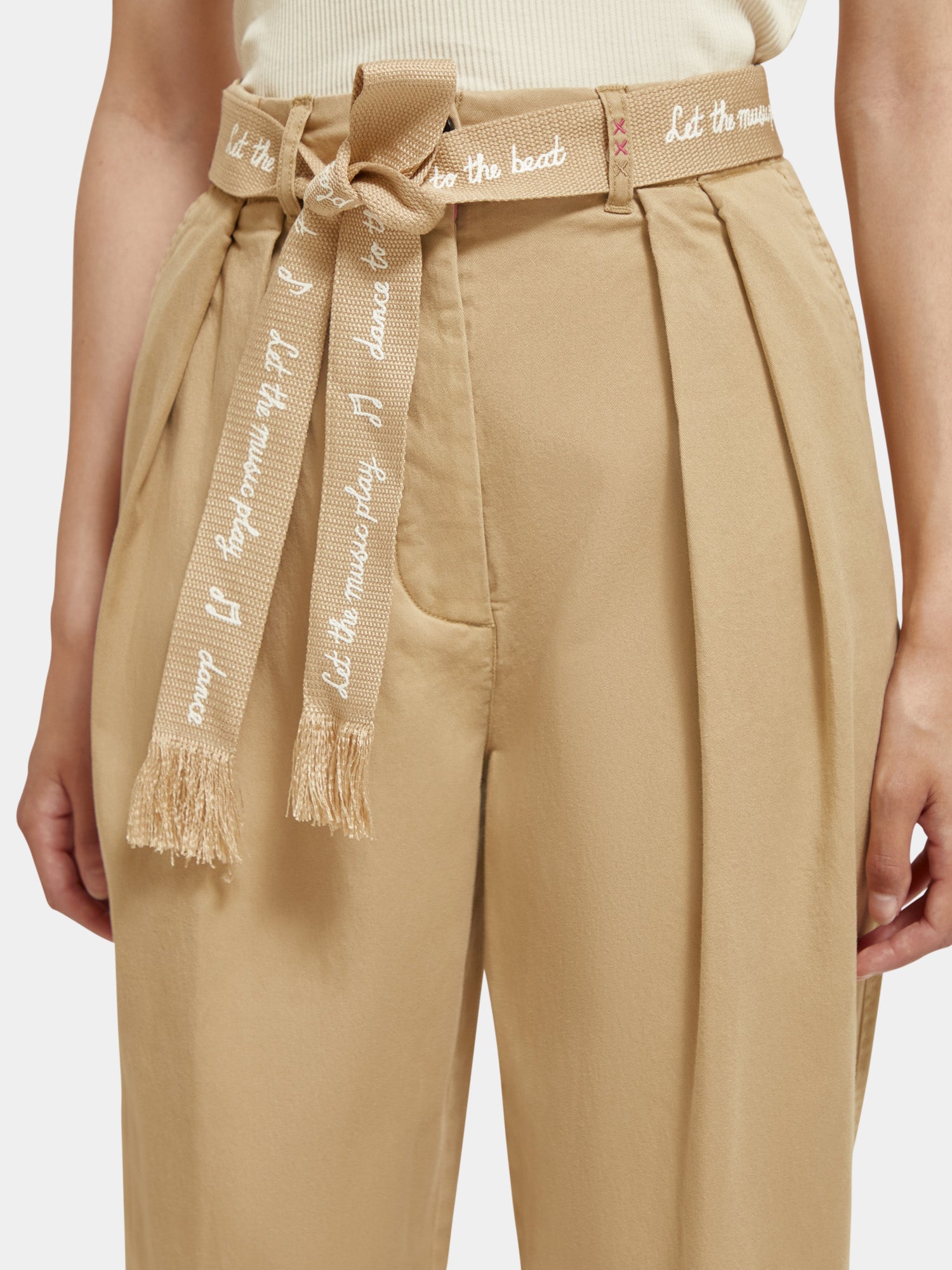 Faye high-rise tapered paper bag pants - Scotch & Soda AU