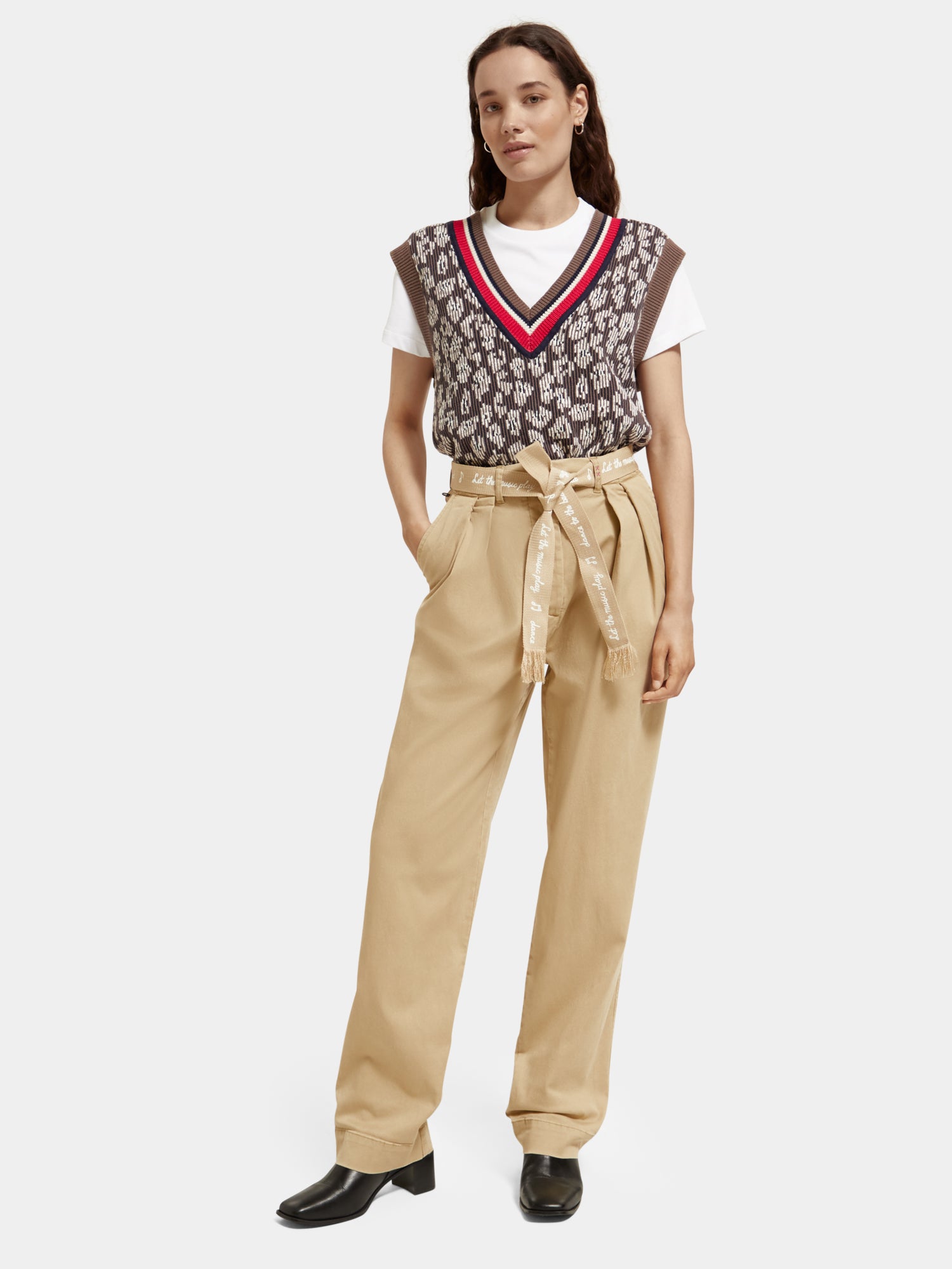 Faye high-rise tapered paper bag pants - Scotch & Soda AU