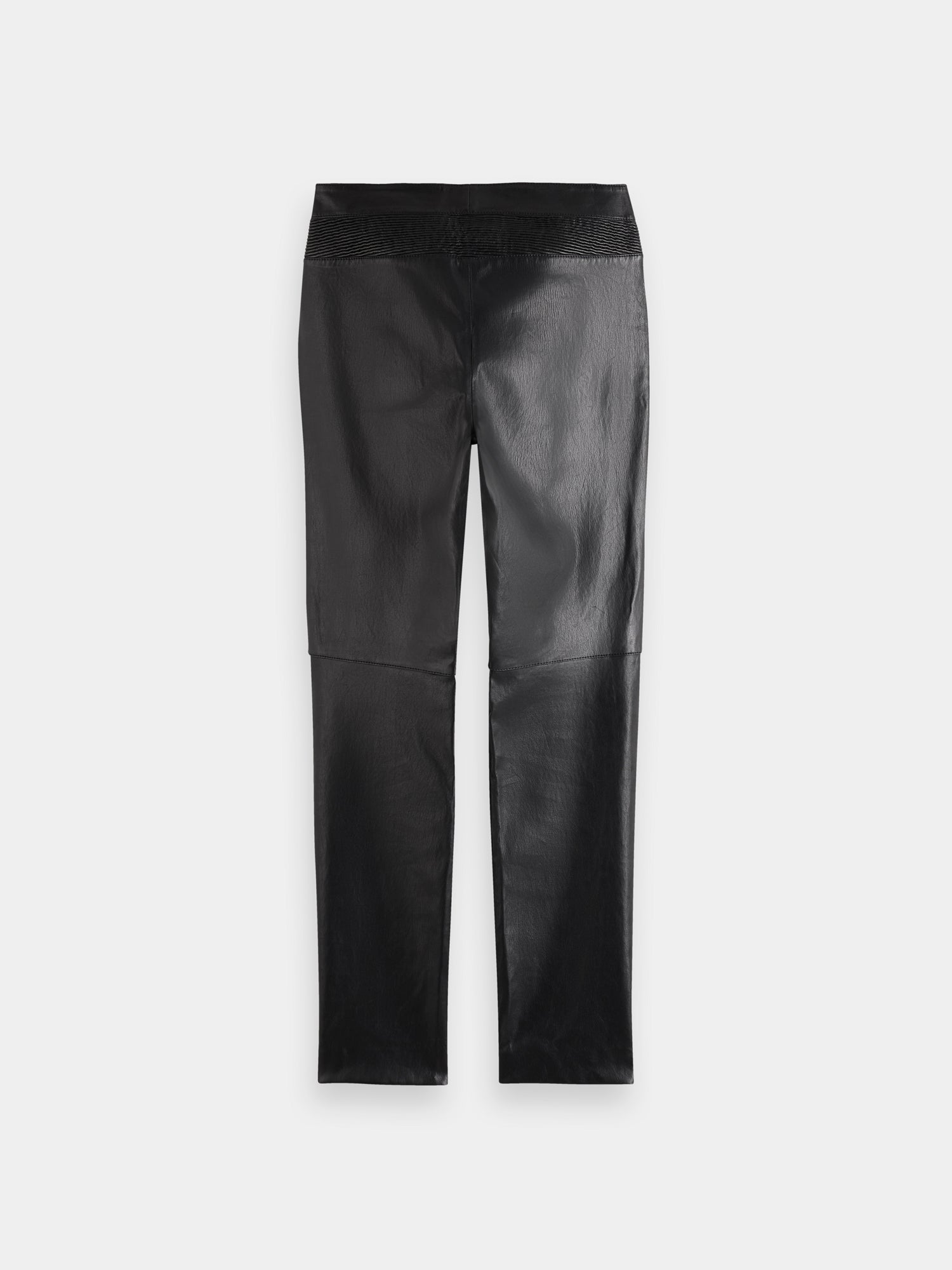 Leather slim fit biker pants