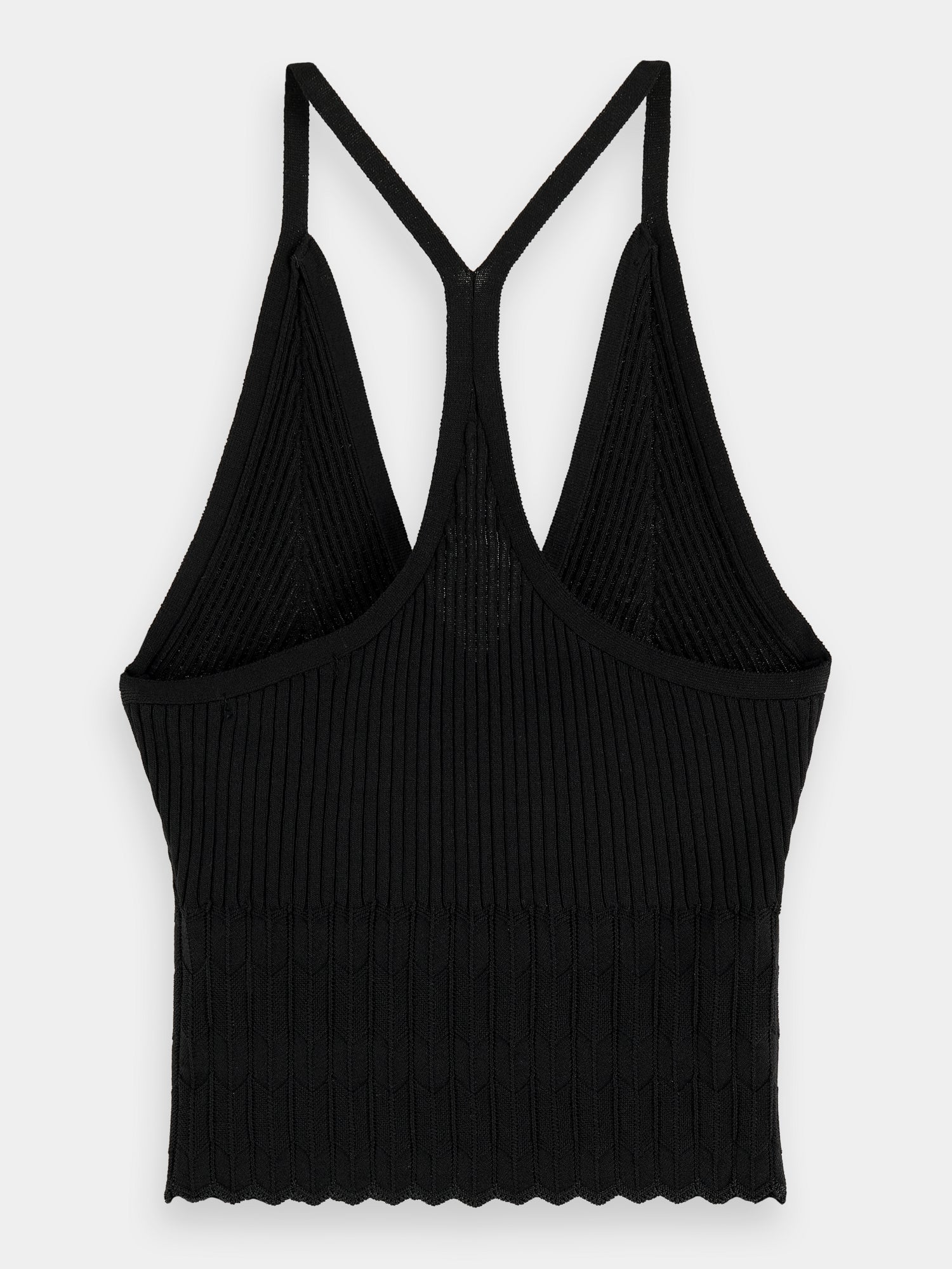 V-neck pointelle tank top - Scotch & Soda AU