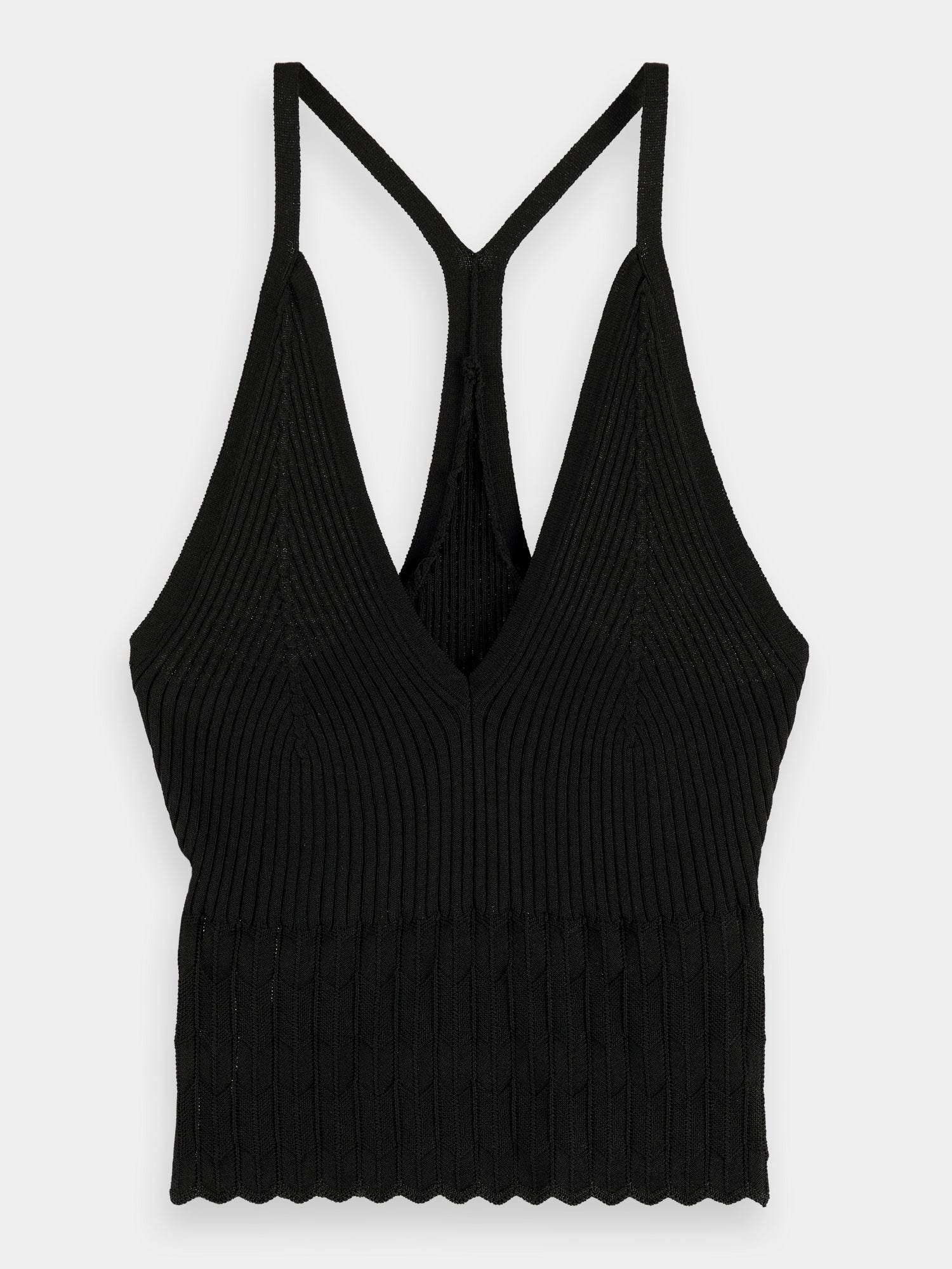 V-neck pointelle tank top - Scotch & Soda AU