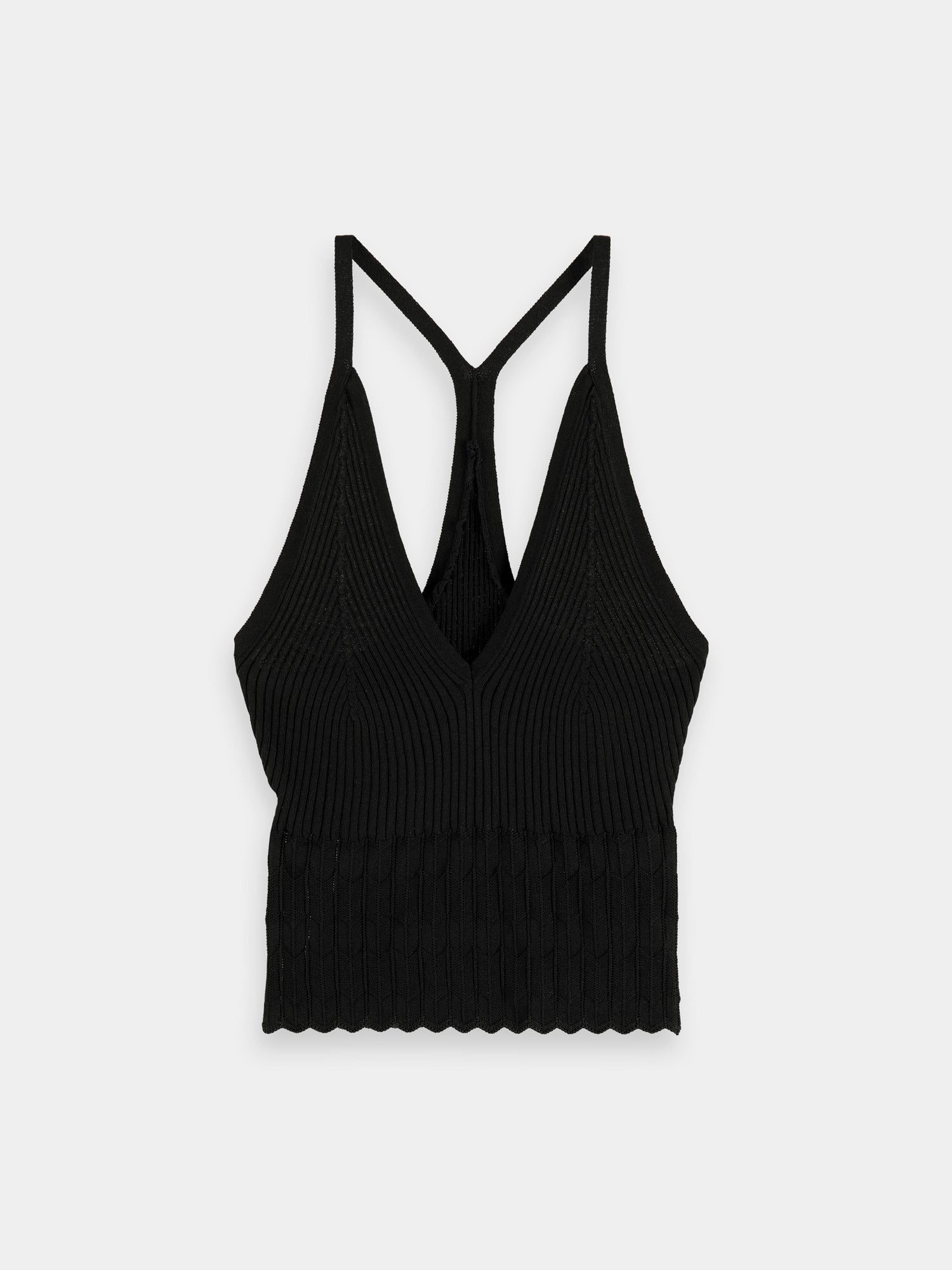 V-neck pointelle tank top - Scotch & Soda AU