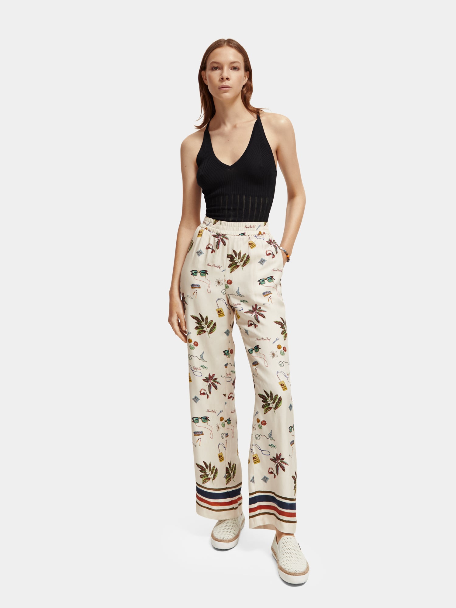 V-neck pointelle tank top - Scotch & Soda AU