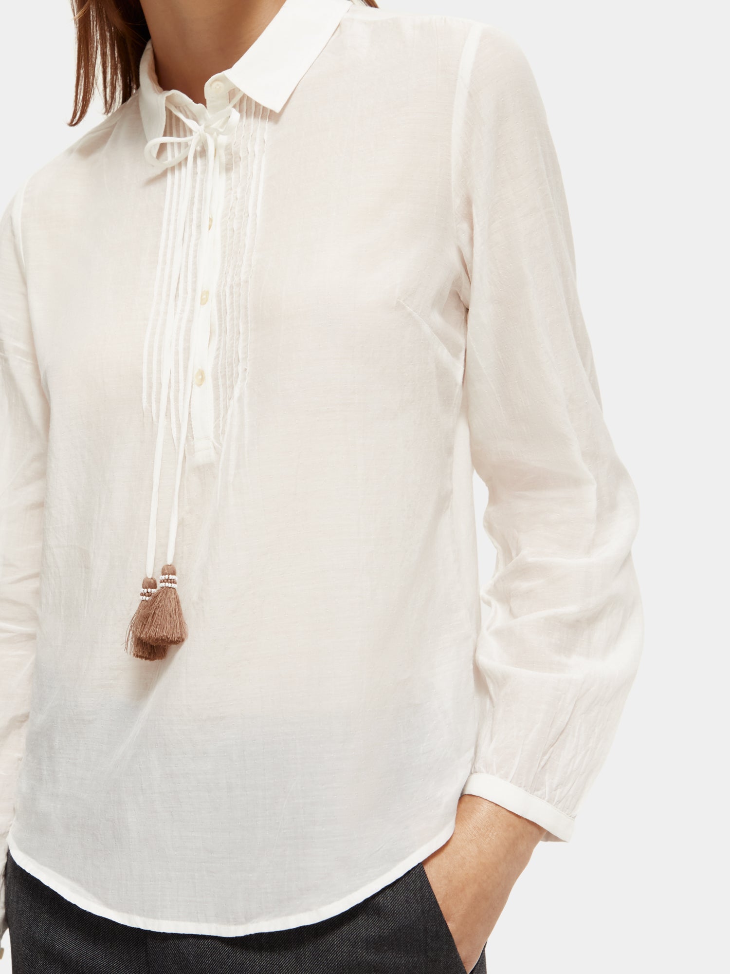 Lightweight pintuck blouse - Scotch & Soda AU