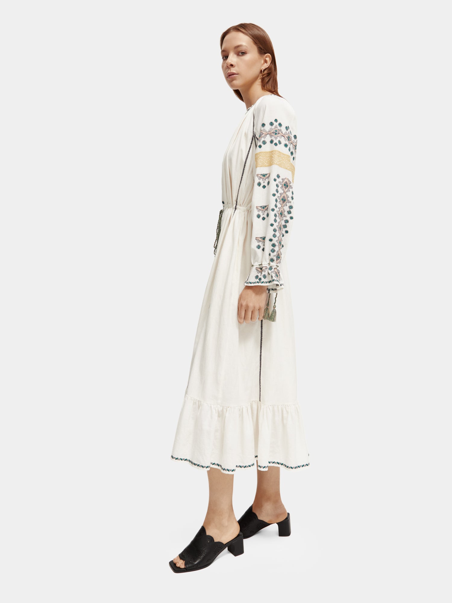 Embroidered v-neck maxi dress - Scotch & Soda AU
