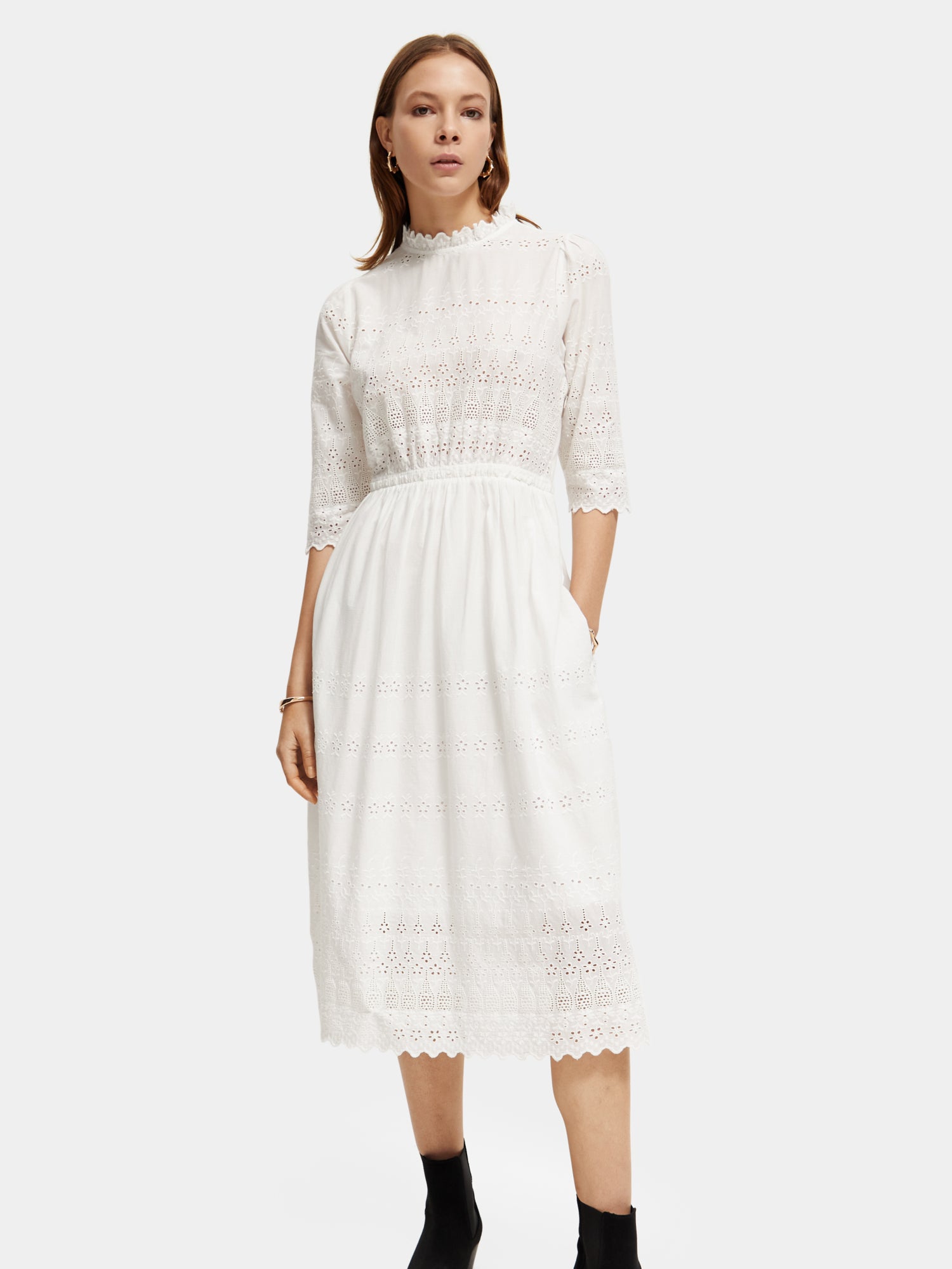 Broderie anglaise midi dress - Scotch & Soda AU