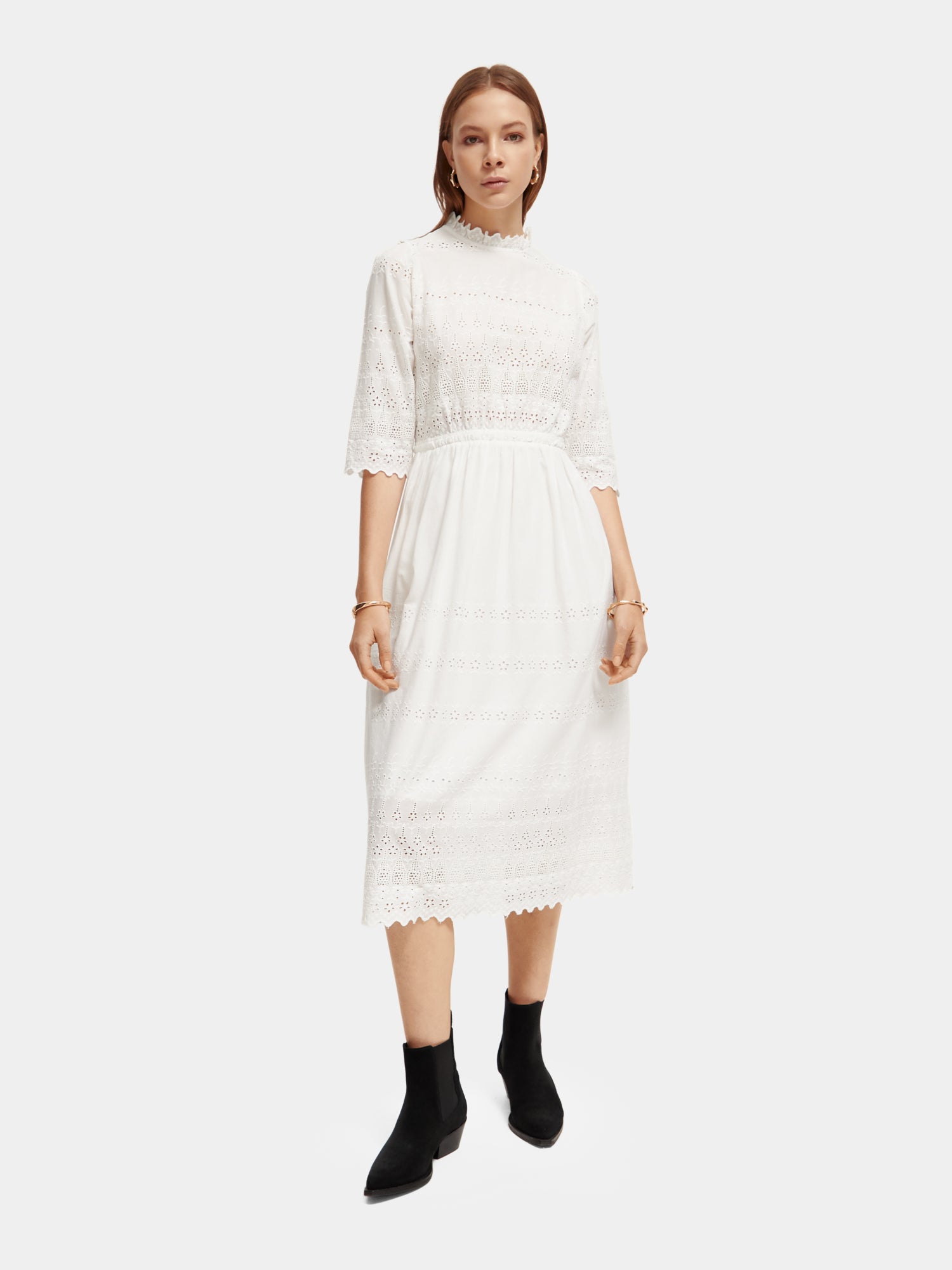 Broderie anglaise midi dress - Scotch & Soda AU