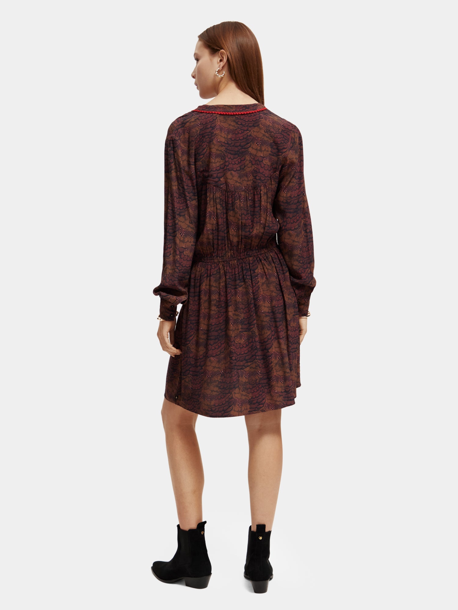 Long sleeved v-neck mini dress - Scotch & Soda AU