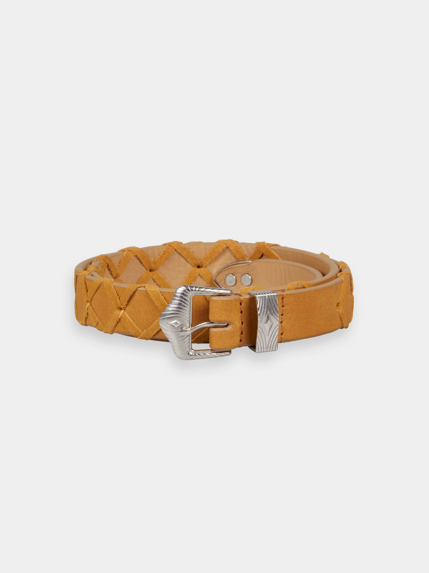 Braided leather belt