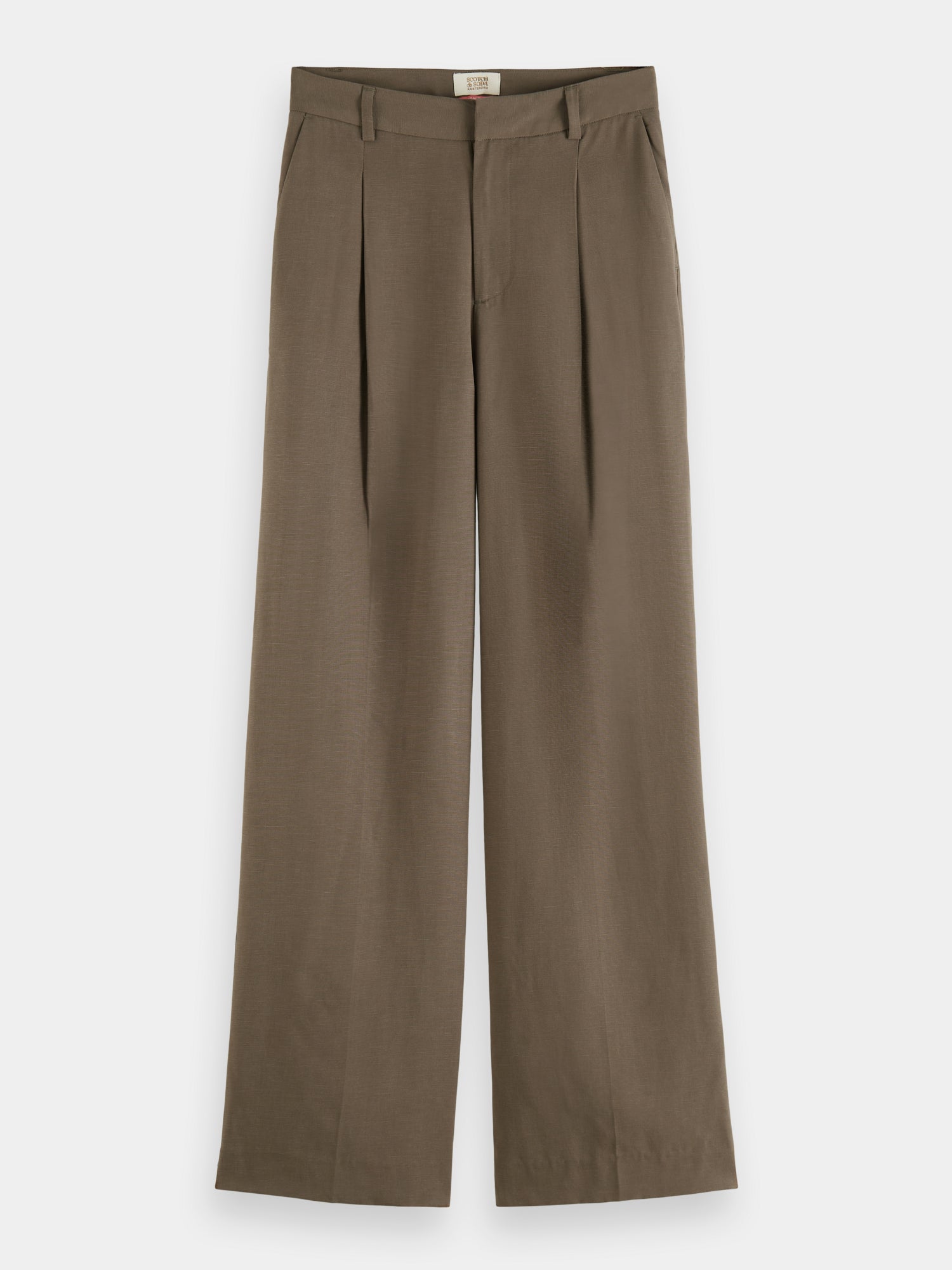 Pleated mid-rise wide-leg pants - Scotch & Soda AU