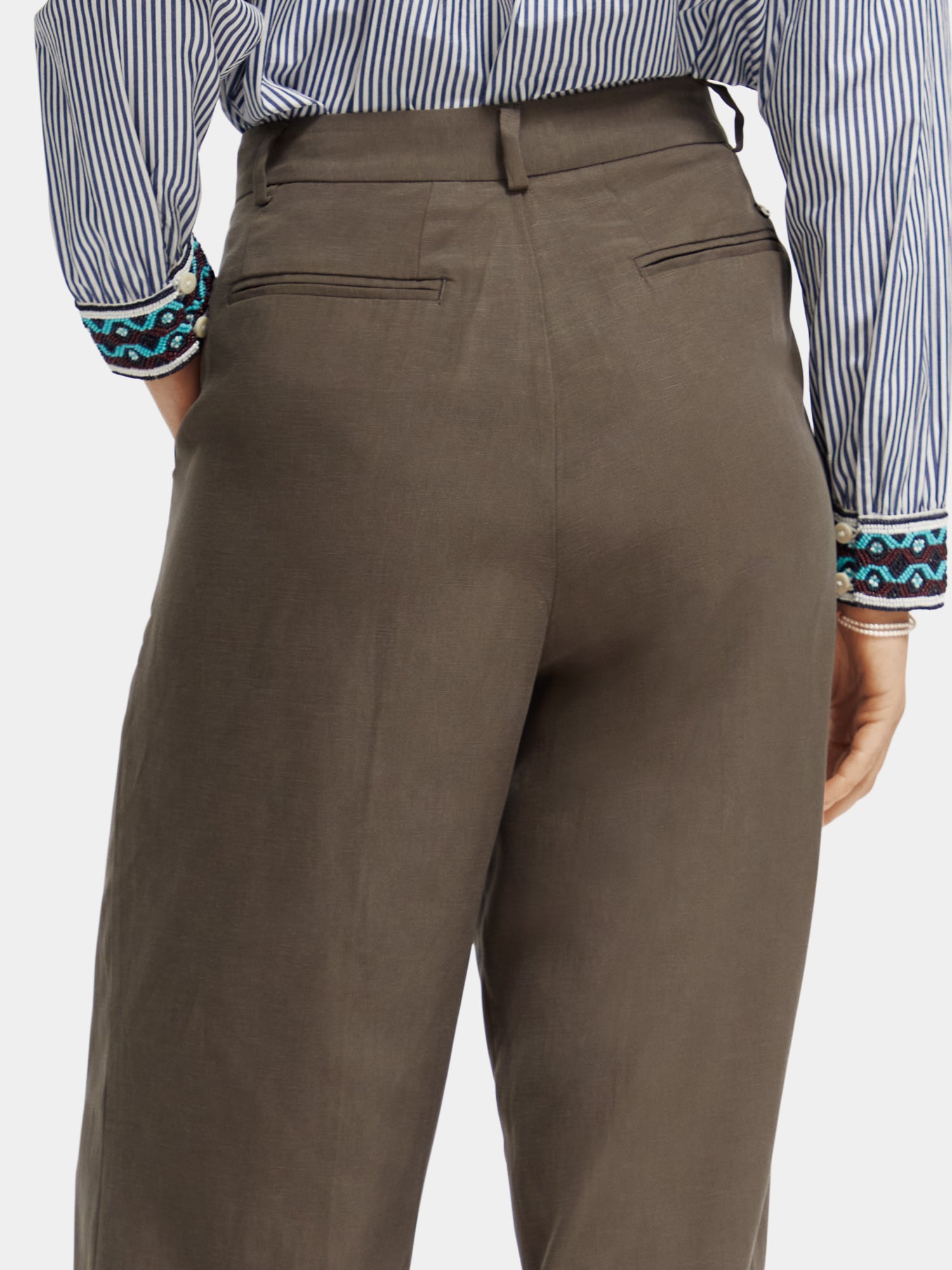 Pleated mid-rise wide-leg pants - Scotch & Soda AU