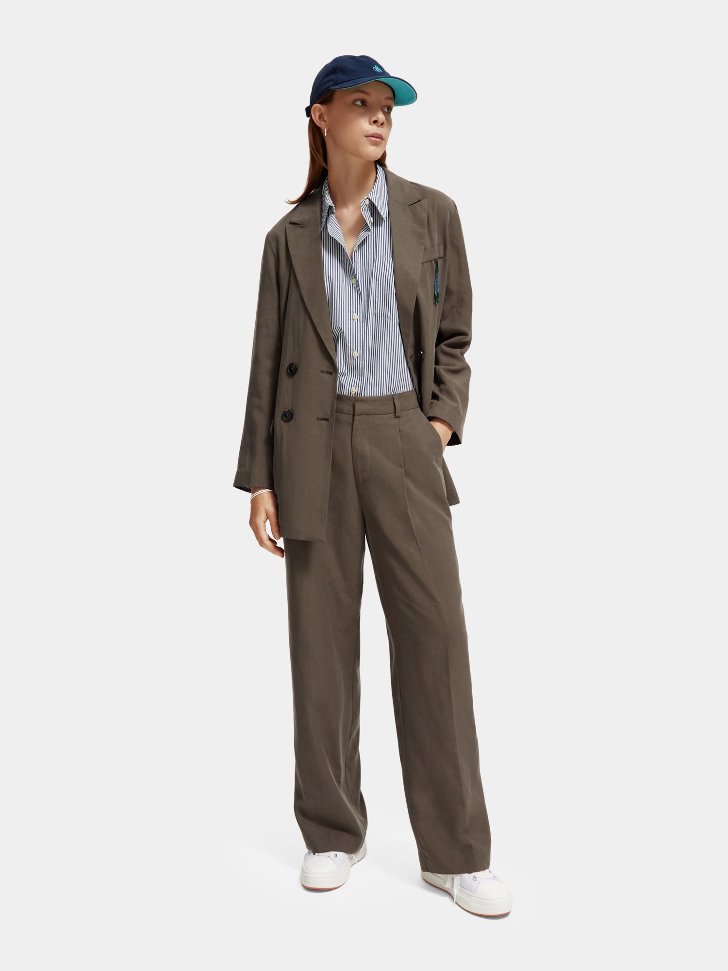 Pleated mid-rise wide-leg pants - Scotch & Soda AU