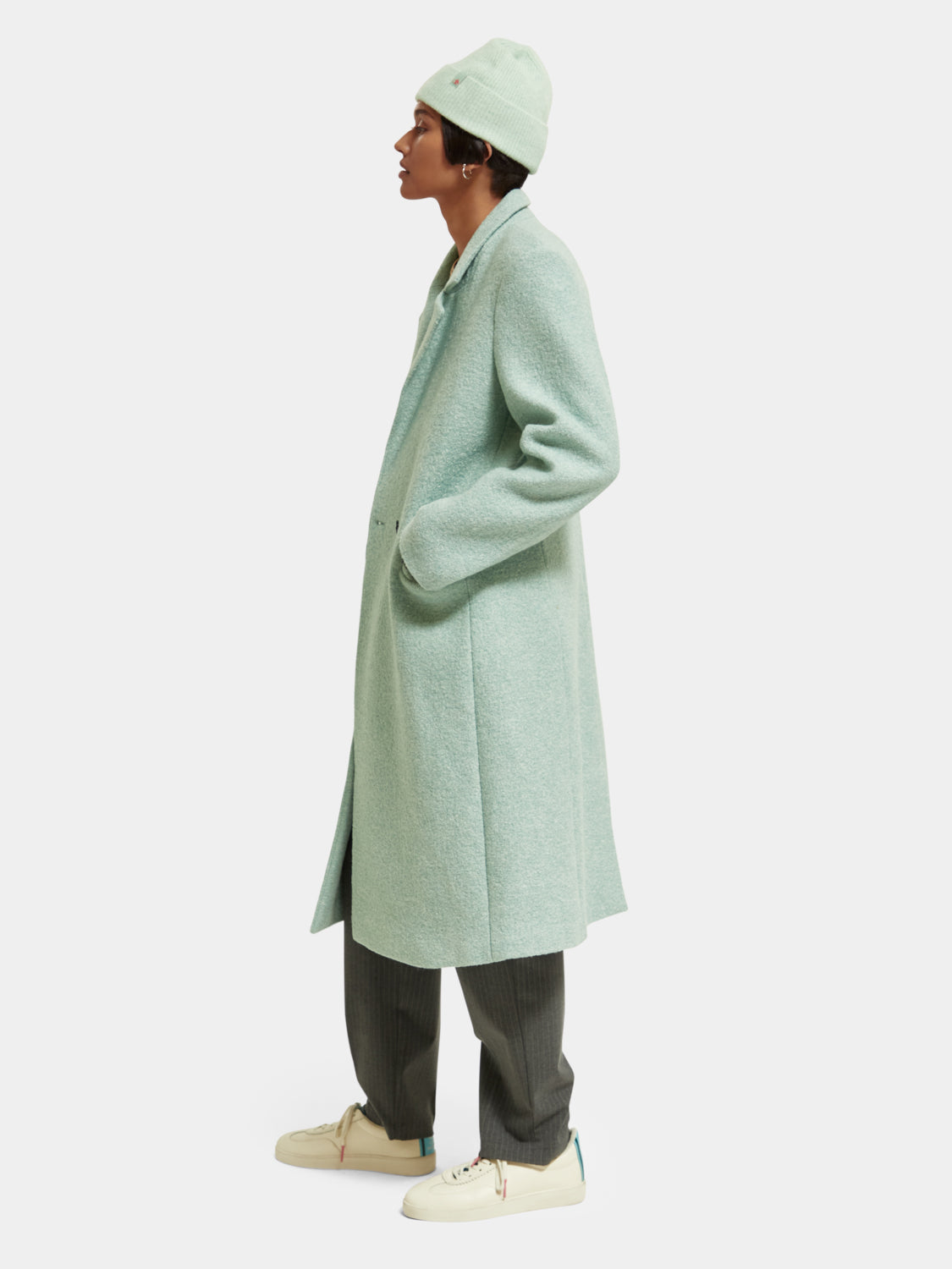 Single-breasted boucle coat - Scotch & Soda AU