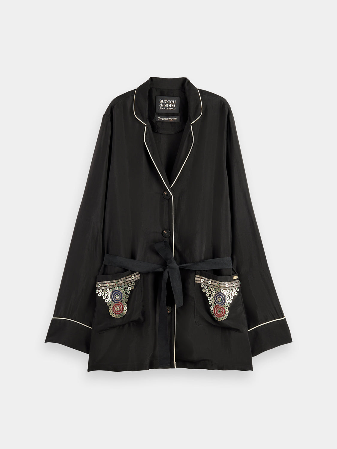 Embroidered belted blazer - Scotch & Soda AU