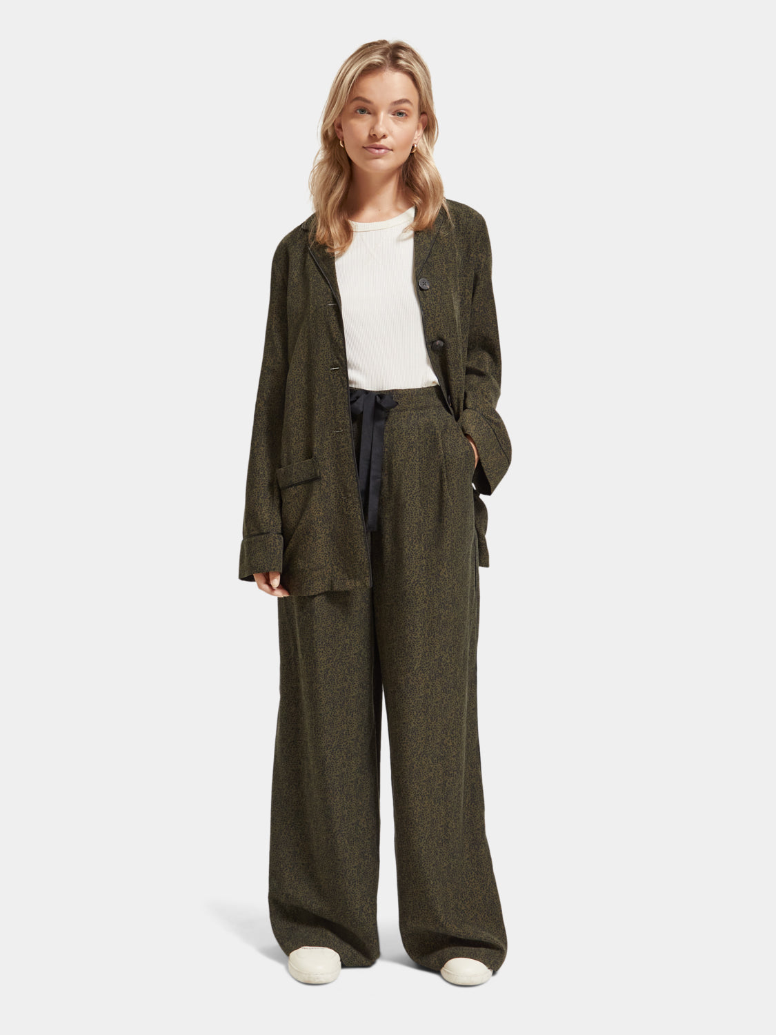 Eleni high-rise wide-leg printed pants - Scotch & Soda AU