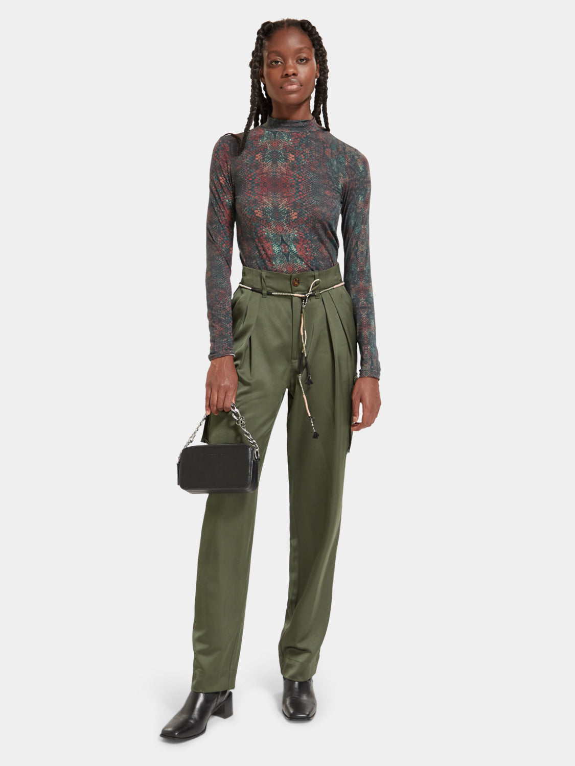 Faye high-rise tapered-leg utility pants - Scotch & Soda AU