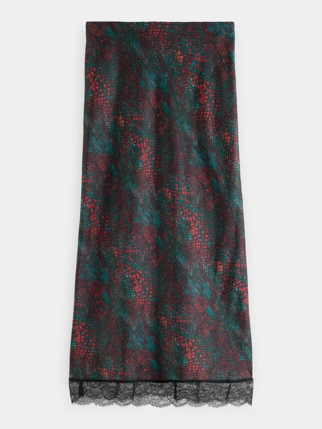 Satin midi skirt with lace detail - Scotch & Soda AU