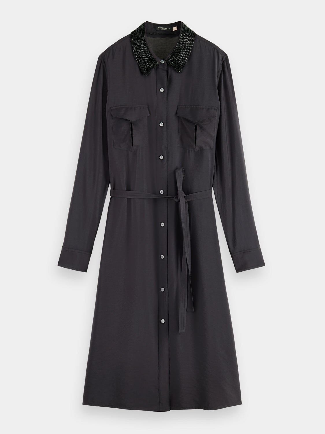 Beaded collar midi shirt dress - Scotch & Soda AU