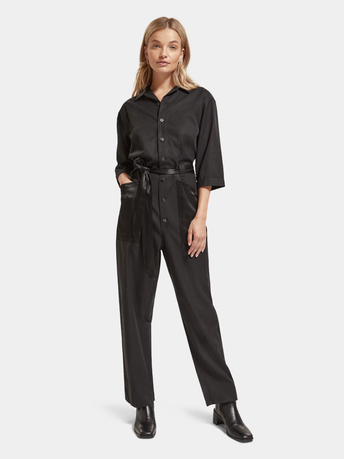 Beaded collar jumpsuit - Scotch & Soda AU