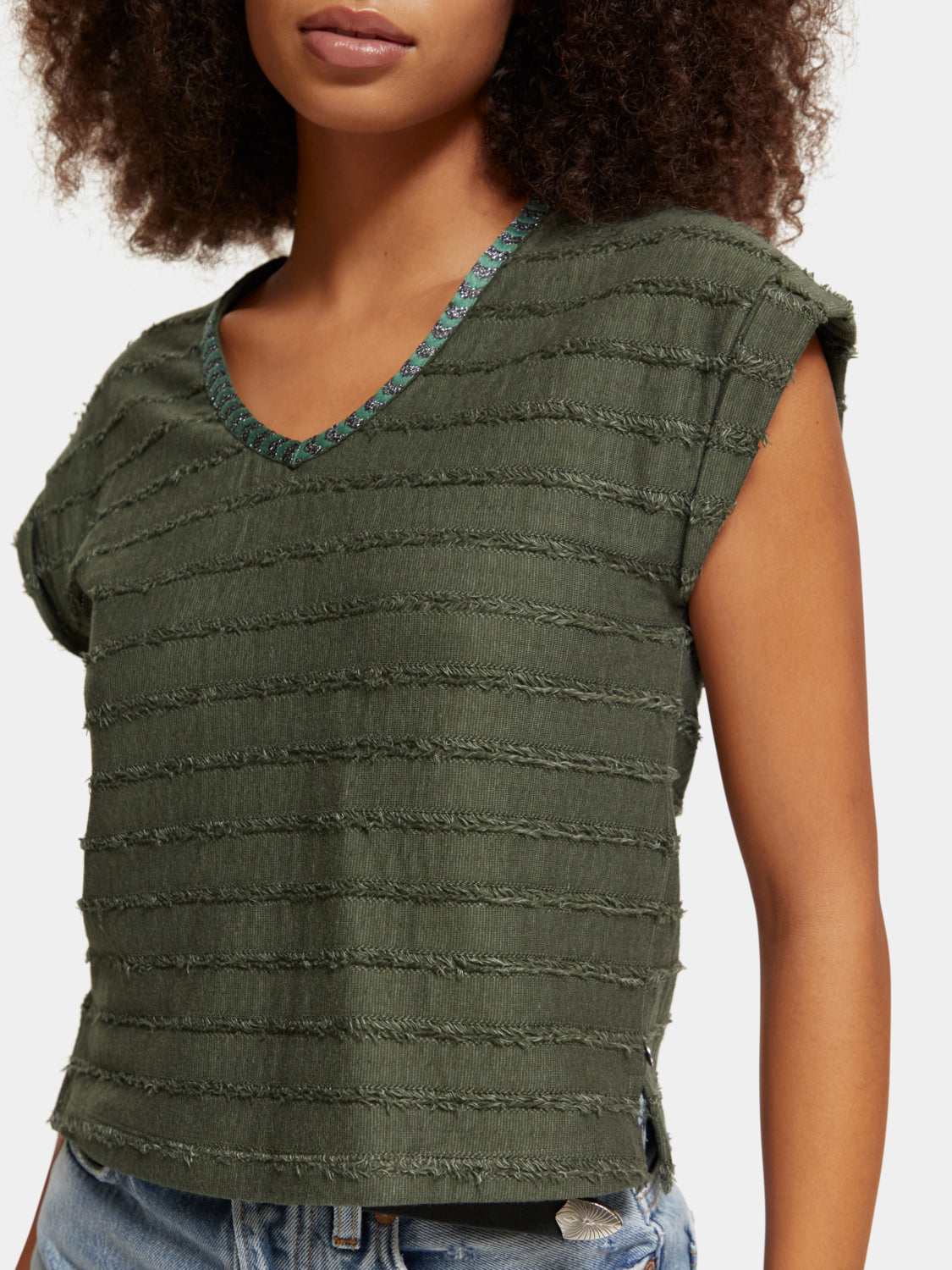 Textured striped top - Scotch & Soda AU