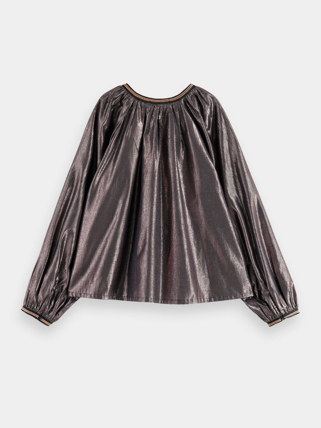 Shiny balloon sleeve blouse - Scotch & Soda AU