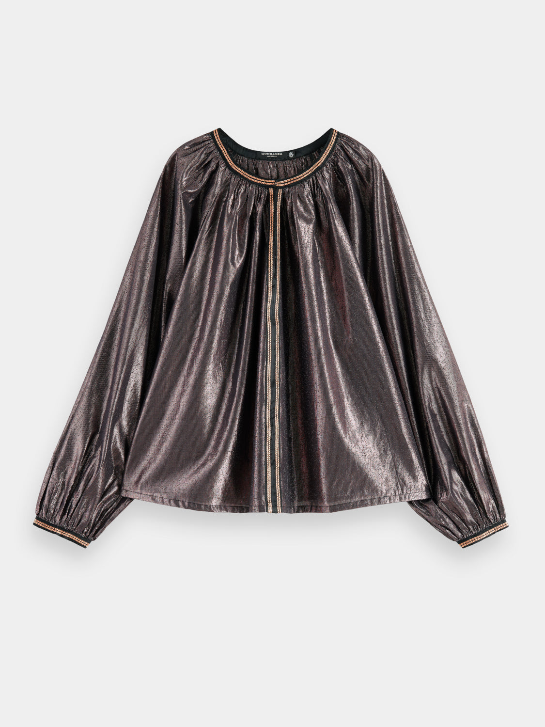 Shiny balloon sleeve blouse - Scotch & Soda AU
