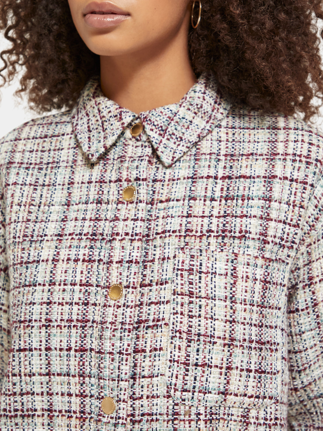 Glitter tweed shirt jacket - Scotch & Soda AU